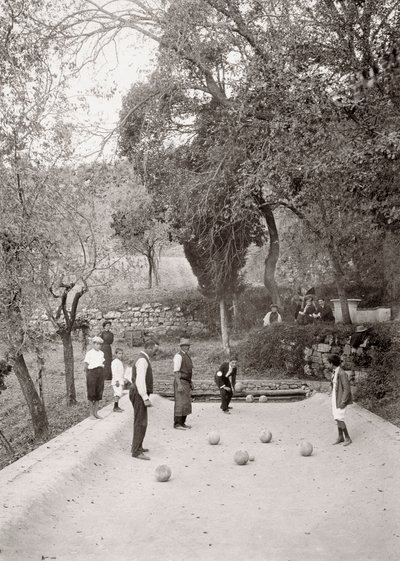 ボッチのゲーム（モノクロ写真 作： Vittorio Alinari