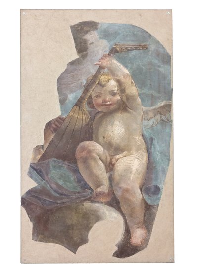 聖アウグスティヌス教会の天使のフレスコ画 作： Vittorio Maria Bigari