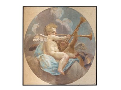 聖アウグスティヌス教会の天使のフレスコ画 作： Vittorio Maria Bigari