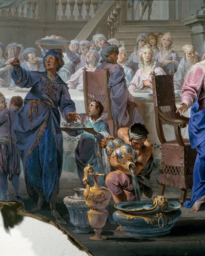ヴィットリオ・マリア・ビガーリ（1692-1776）作「カナの婚姻」、詳細 作： Vittorio Maria Bigari