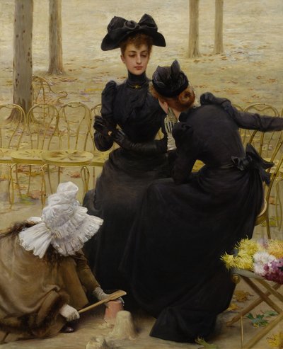 リュクサンブール公園での会話、1892年 作： Vittorio Matteo Corcos