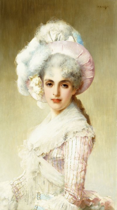 ピンクのエレガントな女性 作： Vittorio Matteo Corcos