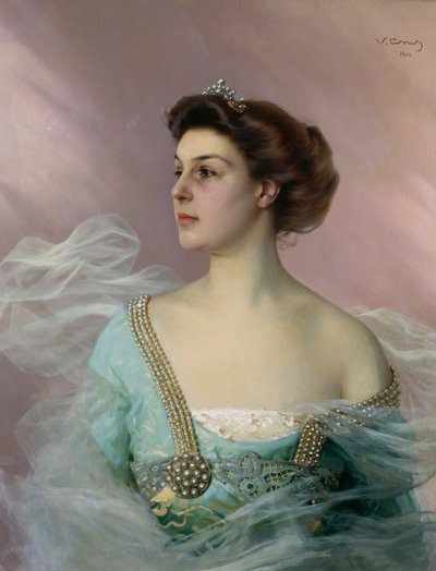 若い女性の肖像画 作： Vittorio Matteo Corcos
