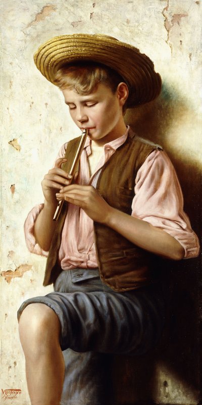 フルートを持つ少年 作： Vittorio Rignano