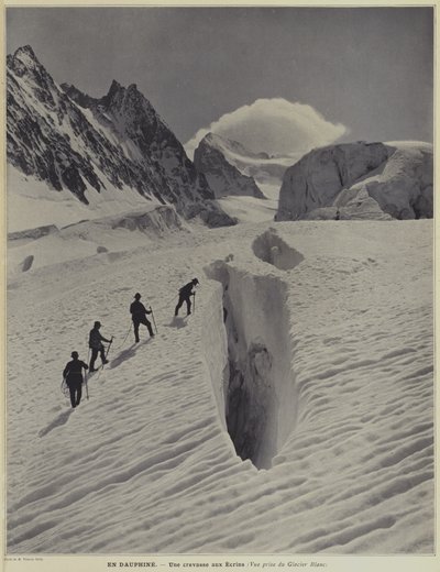 フランスアルプスのドフィーヌ地方：バレデエクランの氷河ブランのクレバス 作： Vittorio Sella