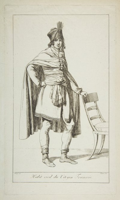 フランス市民の市民服、1794年。 作： Vivant Denon