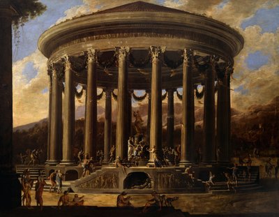 寺院の風景（油彩・キャンバス 作： Viviano Codazzi