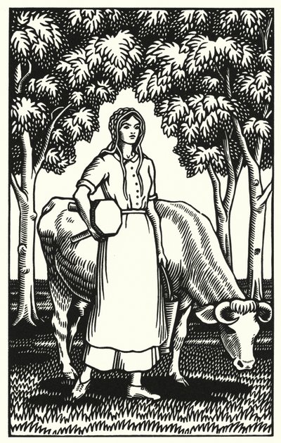 トーマス・ハーディの「Tess Of The DUrbervilles」のイラスト（彫刻）。 作： Vivien Gribble