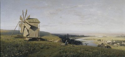 風車のあるウクライナの風景、1882年 作： Vladimir Donatovich Orlovsky