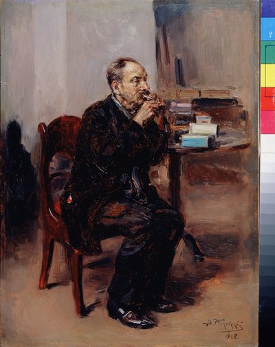 デグステーション・ド・タバック。 （タバコの試飲）。 Peinture de Vladimir Yegorovich Makovski (Makovsky, Makovskij) (1846-1920), huile sur toile 作： Vladimir Egorovic Makovsky