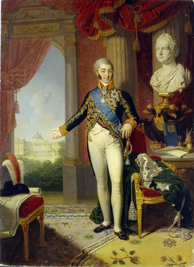 ニコライ・ペトロヴィッチ・シェレメテフ伯爵 (1751-1809) の肖像 (N.P. シェレメテフ伯爵の肖像)。 ウラジミール・ルキッチ・ボロヴィコフスキー（またはボロヴィコフスキー）（1757-1825）による絵画、キャンバスに油彩 作： Vladimir Lukich Borovikovsky