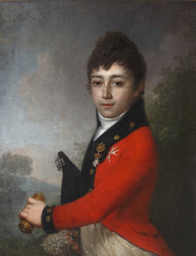 子供としてのアレクセイ・ニコラエヴィッチ・セルドビン男爵1790-1834の肖像。 作： Vladimir Lukich Borovikovsky