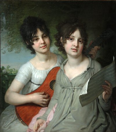 伯爵夫人アンナガガリーナとヴァルヴァーラガガリーナの肖像、1802年 作： Vladimir Lukich Borovikovsky