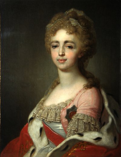 大公の肖像アレクサンドラパブロフナ1783-1801、皇帝ポール1世の娘、1798 作： Vladimir Lukich Borovikovsky