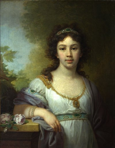 Varvara Shidlovskayaの肖像、1798年 作： Vladimir Lukich Borovikovsky