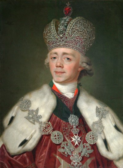 ロシア皇帝パウルス1世の肖像、1754-1801年、1799-1800年。 作： Vladimir Lukich Borovikovsky
