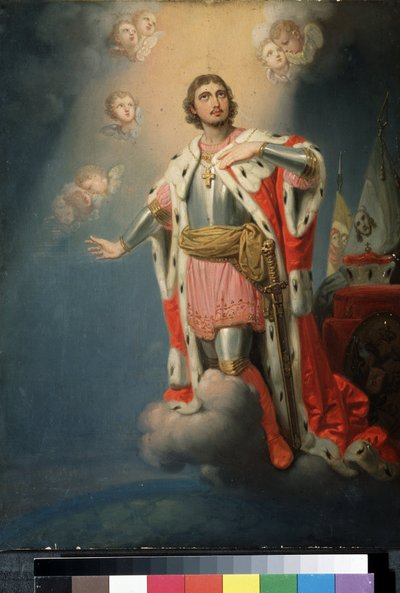 ""Representation du heros national russe Alexandre de la Neva (ou Alexandre Nevski ou Alexander Nevsky) (1220-1263) prince de Novgorod"" Peinture de Vladimir Lukich Borovikovsky (ou Borovikovski) (1757-1825) State Tretyakov Gallery, Moscou 作： Vladimir Lukich Borovikovsky
