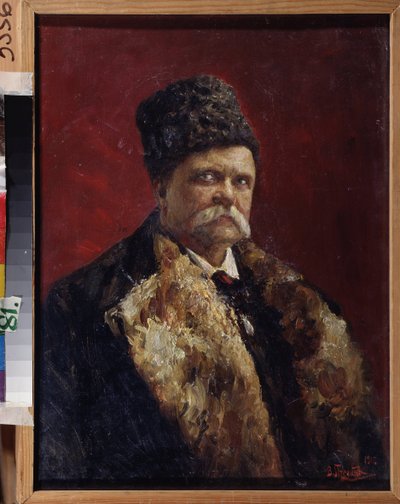 作家ウラジミール・ギリヤロフスキー (1853-1935) の肖像画。 ウラジミール・ニコラエヴィッチ・プチェリン（1869-1941）による絵画、キャンバスに油彩 作： Vladimir Nikolayevich Pchelin