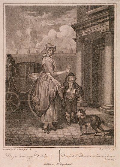 Do you want any Matches」、ロンドンの叫び、c1794年 作： Vogel