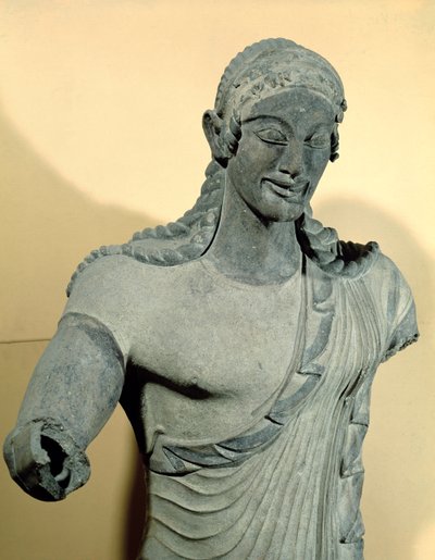 ヴェイのアポロ紀元前510年頃、ミネルヴァ神殿より（テラコッタ）（58171のディテール 作： Vulca