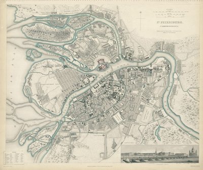 ピーターズバーグの地図、1834年 作： W.B. Clarke