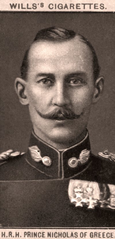 ギリシャのニコラス王子、1908 年。 作： WD and HO Wills