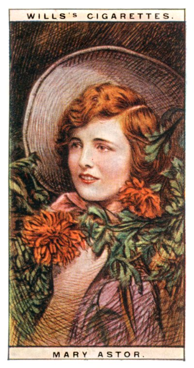 メアリーアスター1906-1987、アカデミー賞を受賞したアメリカの女優、1928年。 作： WD and HO Wills