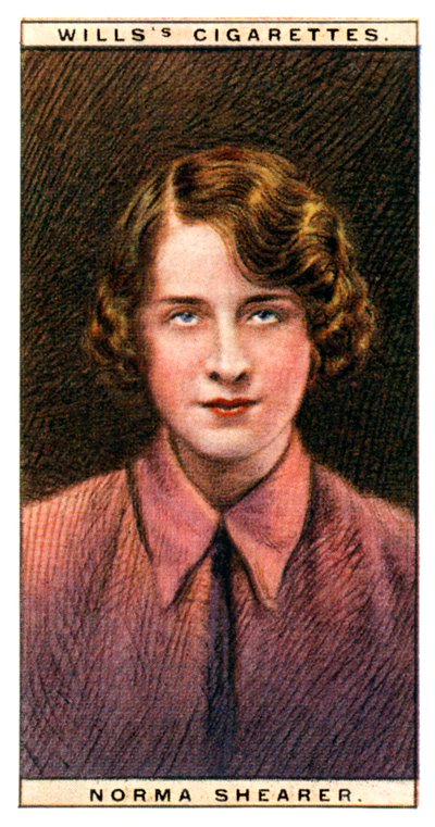 Norma Shearer 1902-1983、アカデミー賞を受賞したカナダ系アメリカ人の女優、1928年。 作： WD and HO Wills