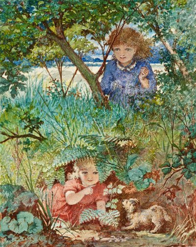 かくれんぼ、1880年頃（紙にトイレ） 作： W.P. Rhodes