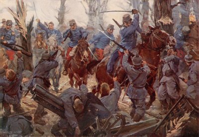 ラシニーでのフランスの軽騎兵突撃 (色リソ) 作： W.R.S. (after) Stott