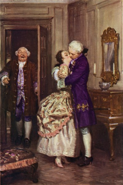 「それから彼は彼女を腕に抱き、キスをした」（カラーリソ） 作： W.R.S. (after) Stott