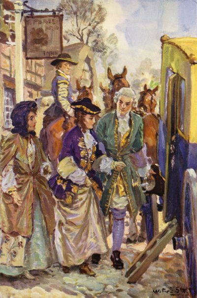 「彼の領主は女性を車に連れて行った」（カラーリソ） 作： W.R.S. (after) Stott