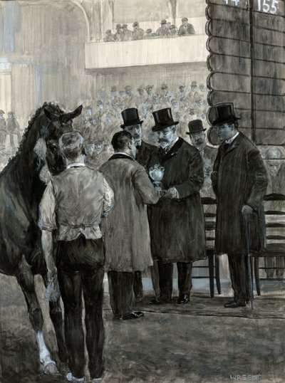 カップを提示するハックニー馬ショーでエドワード7世王 作： W.R.S. Stott