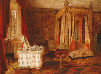 Knole、ケントの寝室のインテリア 作： W.S.P. Henderson
