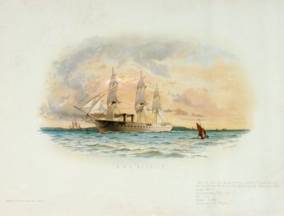 HMS「ウォーリアー」（1860年）、19世紀後半（カラーリトグラフ） 作： W.S. Tomkin