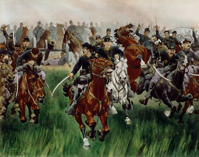 騎兵隊、1895（紙にトイレ） 作： W.T. Trego