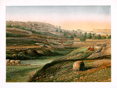エルサレムのギホンの谷と下層プール、c1870 作： W. Dickens