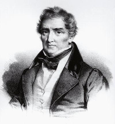 フランソワ・ジョセフ・ヴィクトル・ブルッサイ（1772-1838）フランス人医師の肖像、エングレーヴィング 作： John Ward Dunsmore