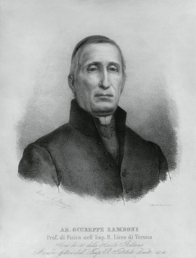 イタリアのカトリック司祭で物理学者のジュゼッペ・ザンボーニ（1776-1846）の肖像 作： John Ward Dunsmore