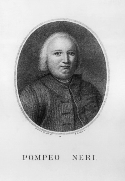 イタリアの法学者・政治家ポンペオ・ネリ（1706-1776）の肖像、フランチェスコ・サバテッリ（1803-1829）のデッサンの後、ベネデット・ボルディガ（1768-1847）がエッチングで制作。 作： John Ward Dunsmore