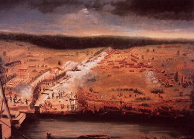 ニューオーリンズの戦い」（カラーリトグラフ 作： John Ward Dunsmore