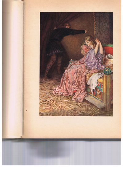 ハムレットは、オフィーリアに、怒ったふりをしながら尼僧に行くように言います。 作： W. G. Simmonds