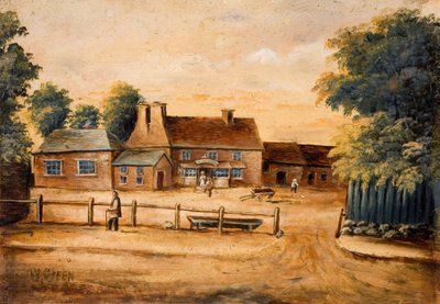 ハンズワースのWaggon and Horses Inn、19世紀。   作： W. Green