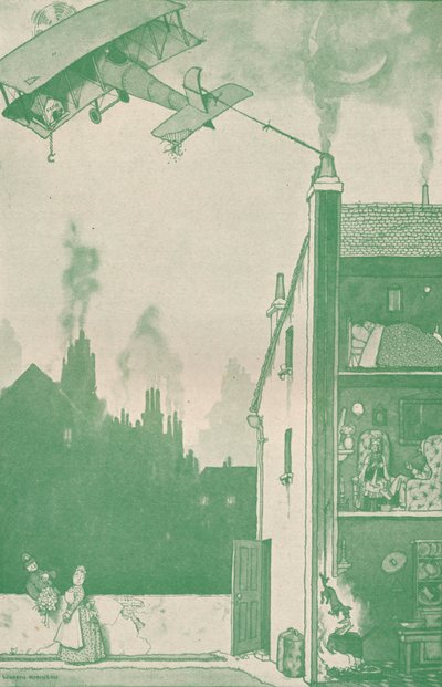 放棄された若いパイロット、誰か他の人の配給を流用した、c1918 1919 作： William Heath Robinson
