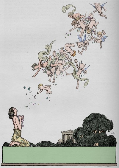 1914年の真夏の夜の夢のハーフタイトル 作： William Heath Robinson