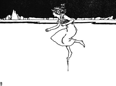 彼女はできる限り速く走った、c1930 作： William Heath Robinson