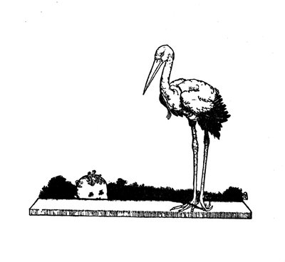 コウノトリ！コウノトリ！足の長いコウノトリ！、c1930 作： William Heath Robinson
