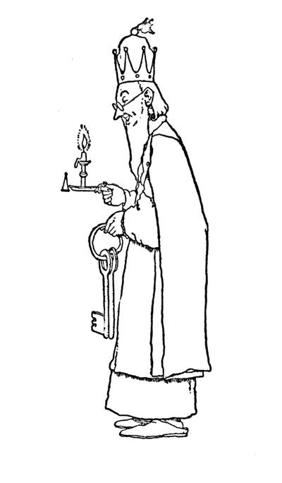 古い王自身がそれを開くために出かけた、c1930 作： William Heath Robinson