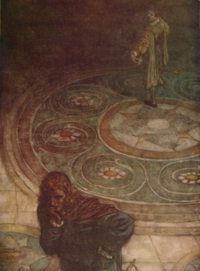 ヴィオラ：でも、とんでもない争いだ！私は誰だろう、私は彼の妻になるだろう、1923 作： William Heath Robinson