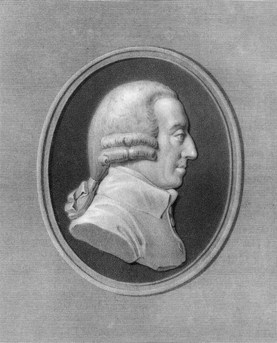アダム・スミス、18世紀のスコットランドの哲学者および経済学者、1836年。 作： W. Holl